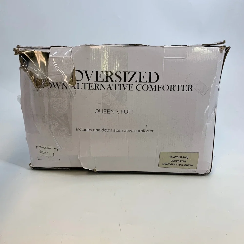 Southshore Fine Linens Vilano Spring Comforter‎ Grey Full Queen Down Alternative